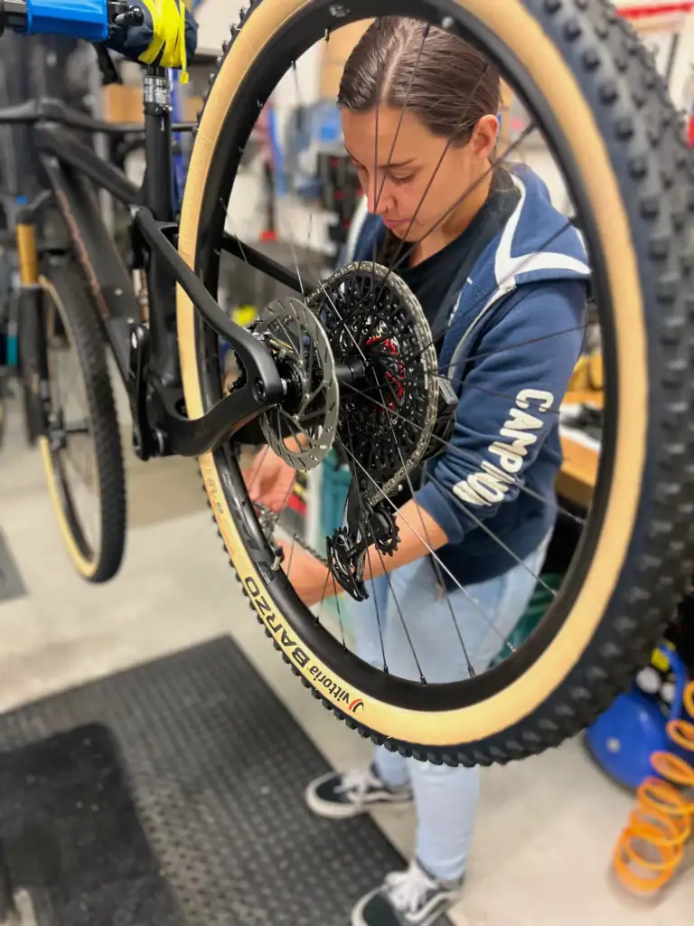 Ursina, in der Velowerkstatt